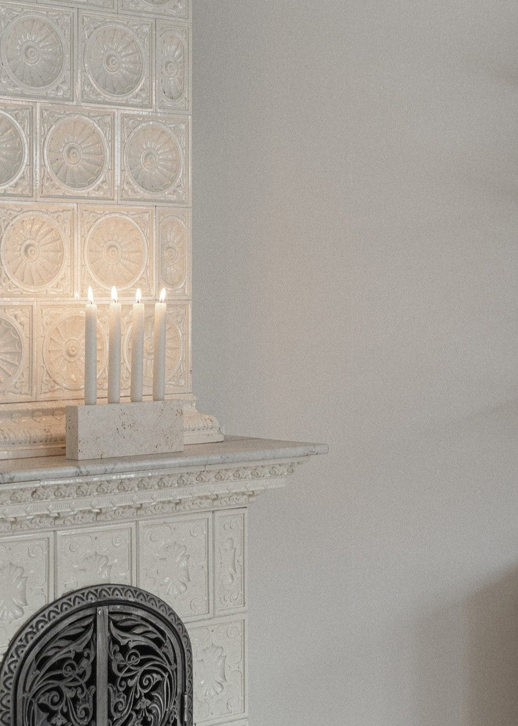 Epode | Travertine | Candle holder four candles