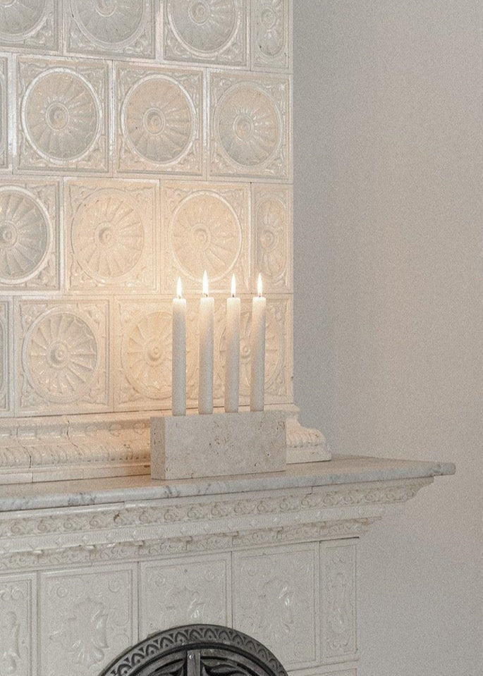 Epode | Travertine | Candle holder four candles