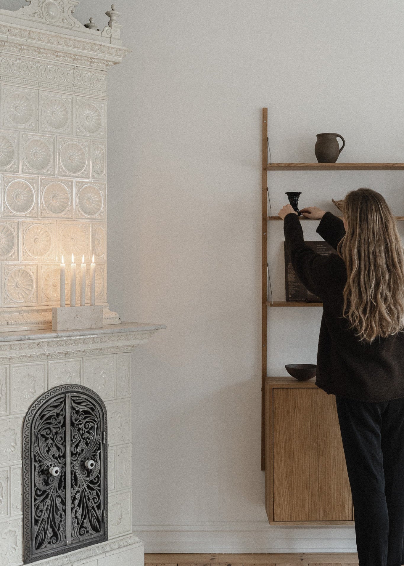 Epode | Travertine | Candle holder four candles