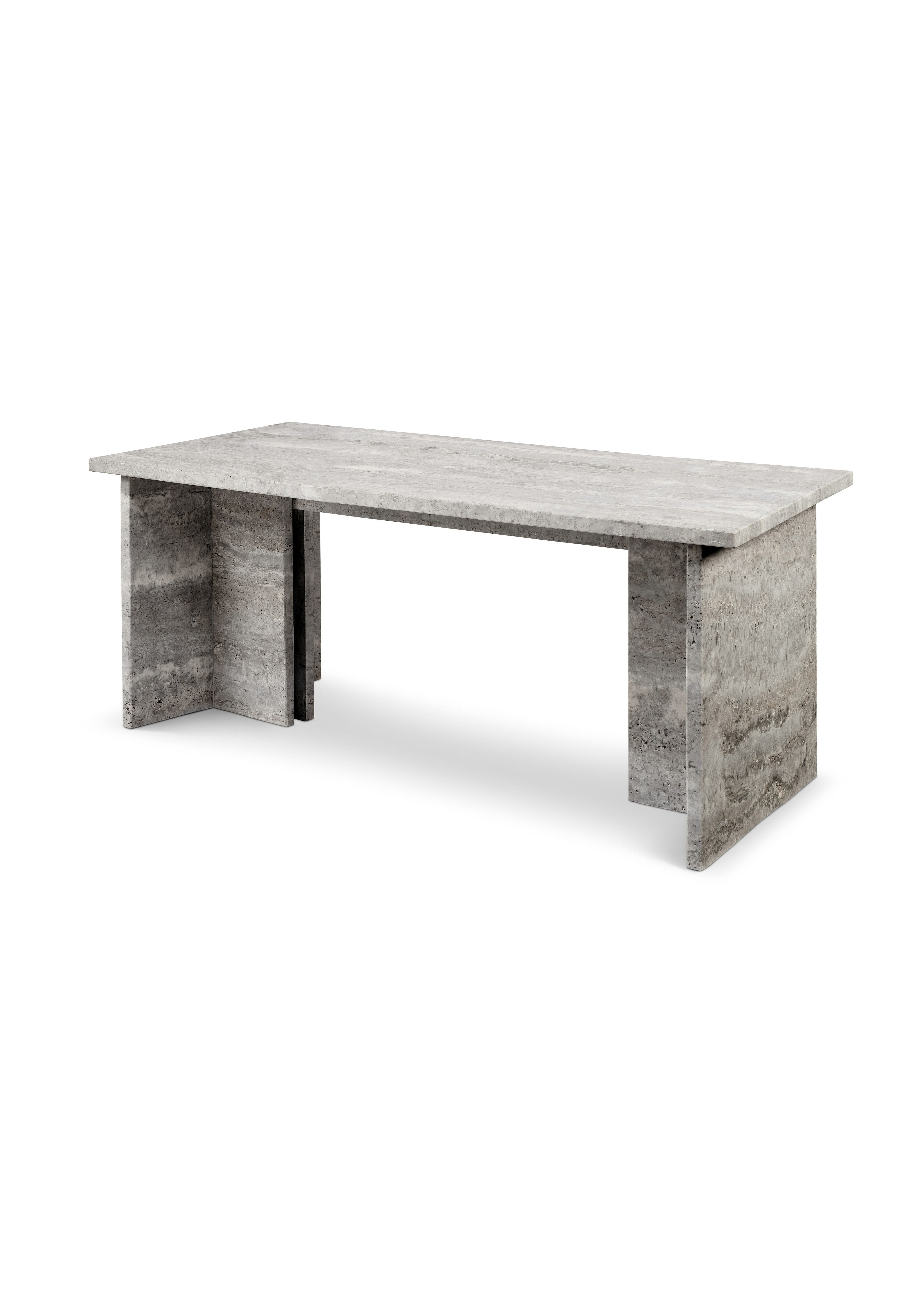 Fjer | Travertine Silver | Coffee table