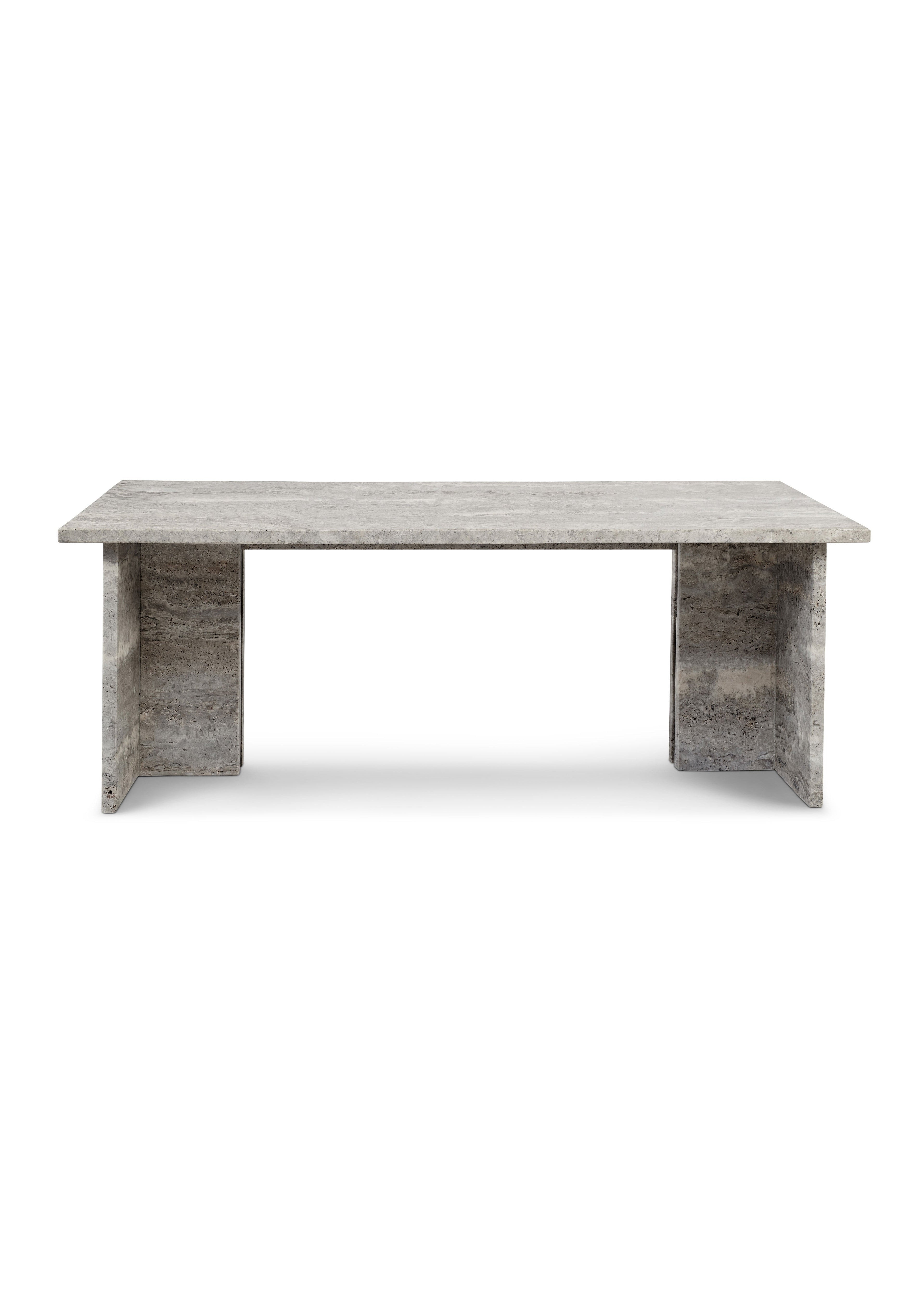 Fjer | Travertine Silver | Coffee table