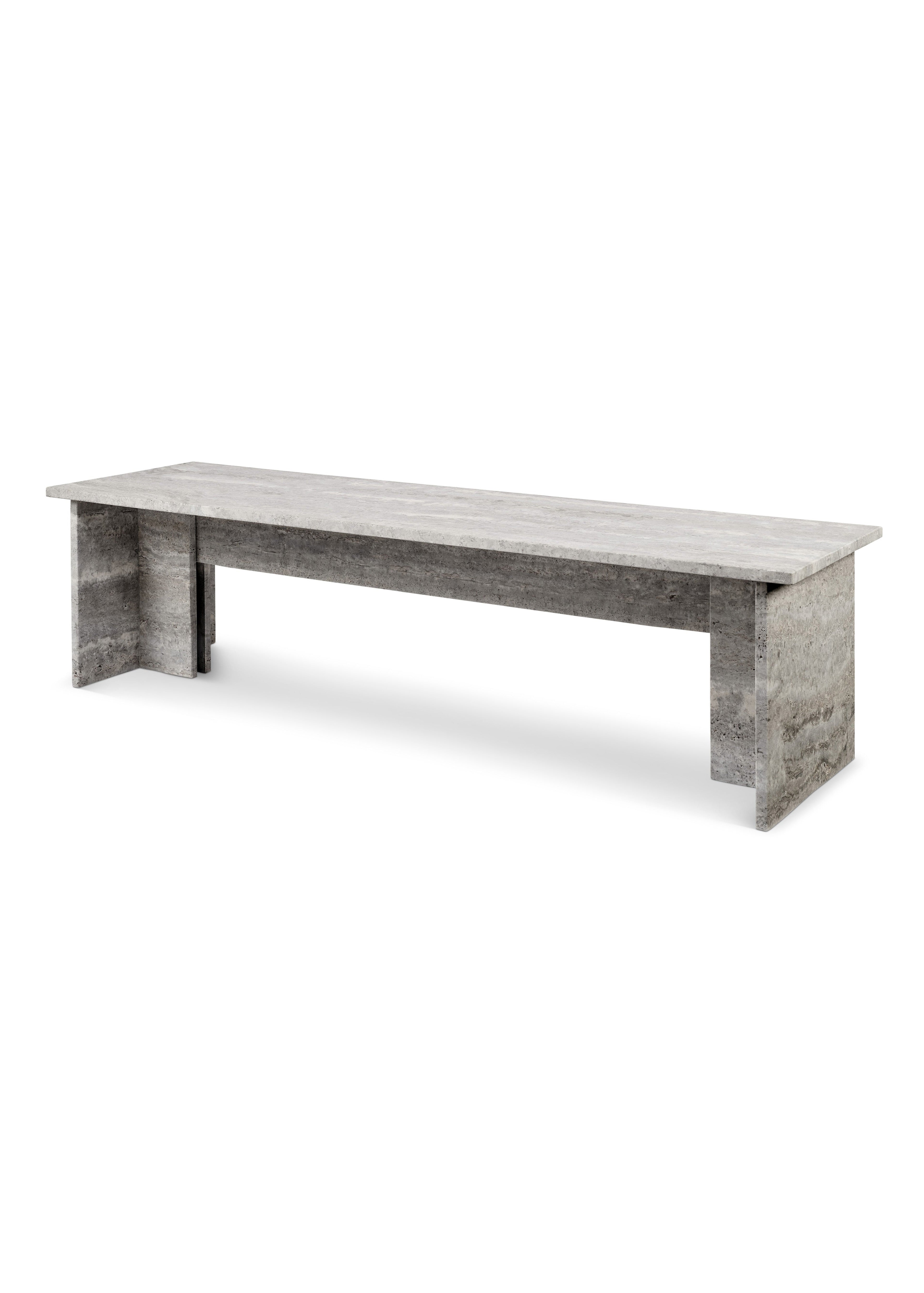 Fjer | Travertine Silver | Bench