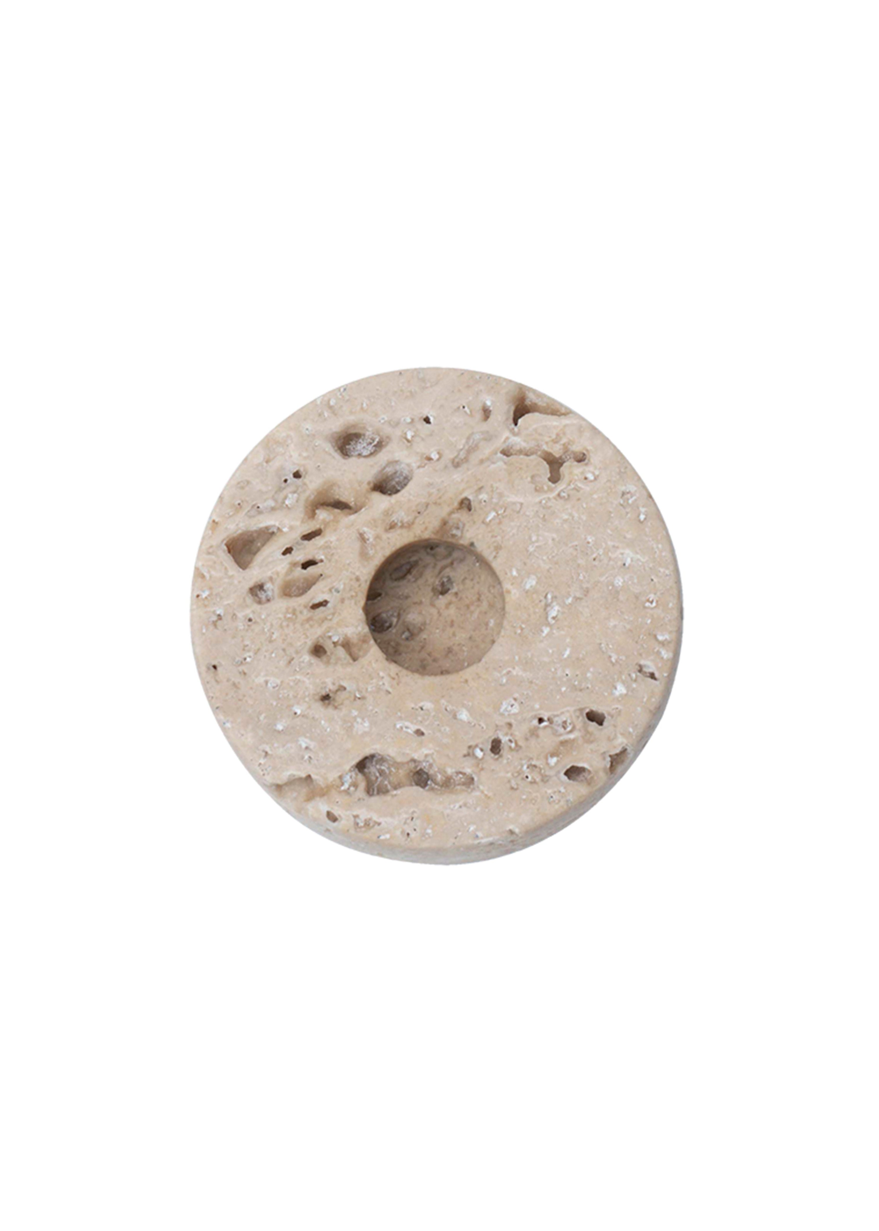 Glød | Travertine | Large | Candle holder