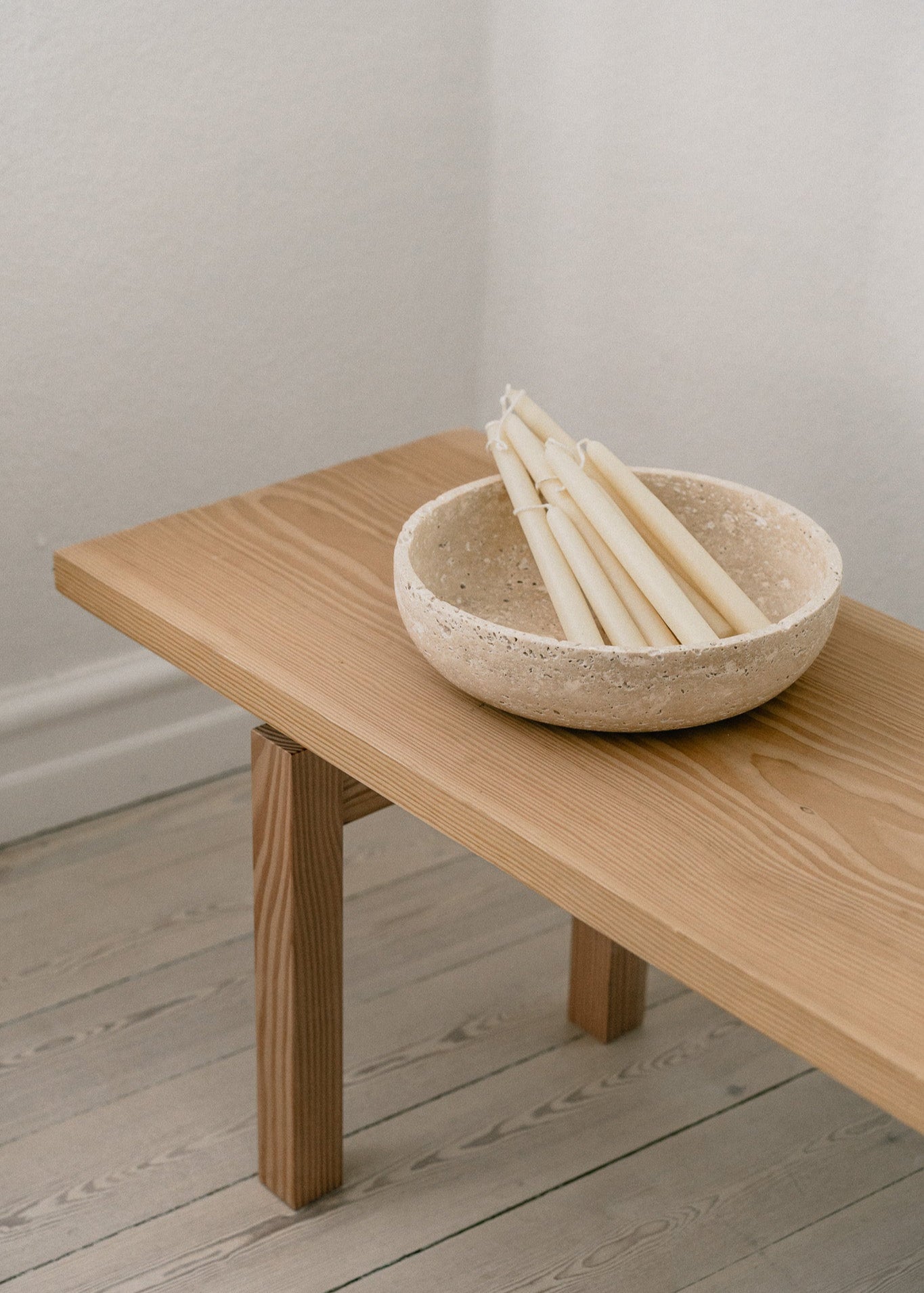 Hyben | Travertin | Skål | Medium - UDGÅR