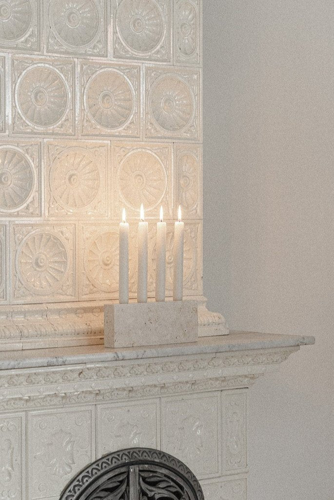 Epode | Travertine | Candle holder four candles