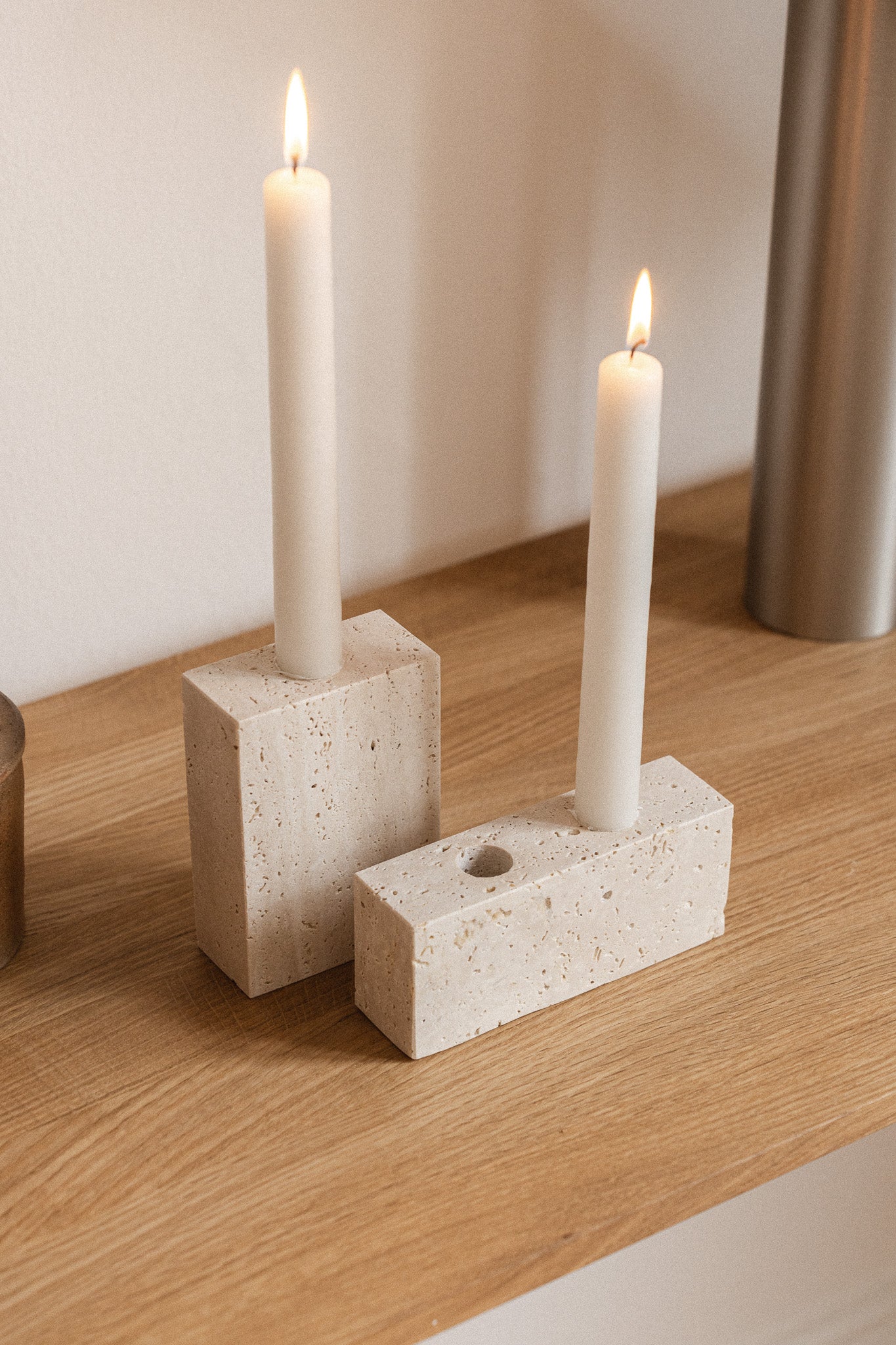 Epode | Travertine | Candle holder one candle