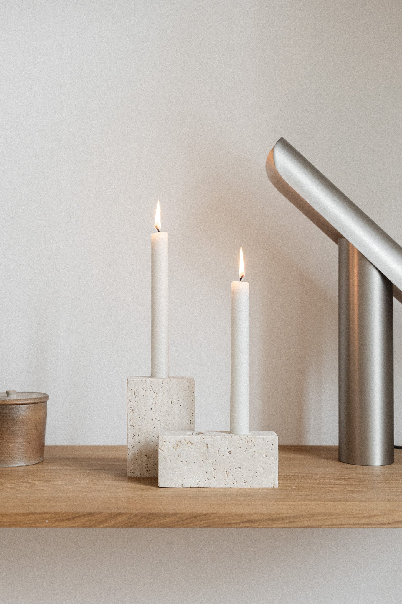 Epode | Travertine | Candle holder one candle