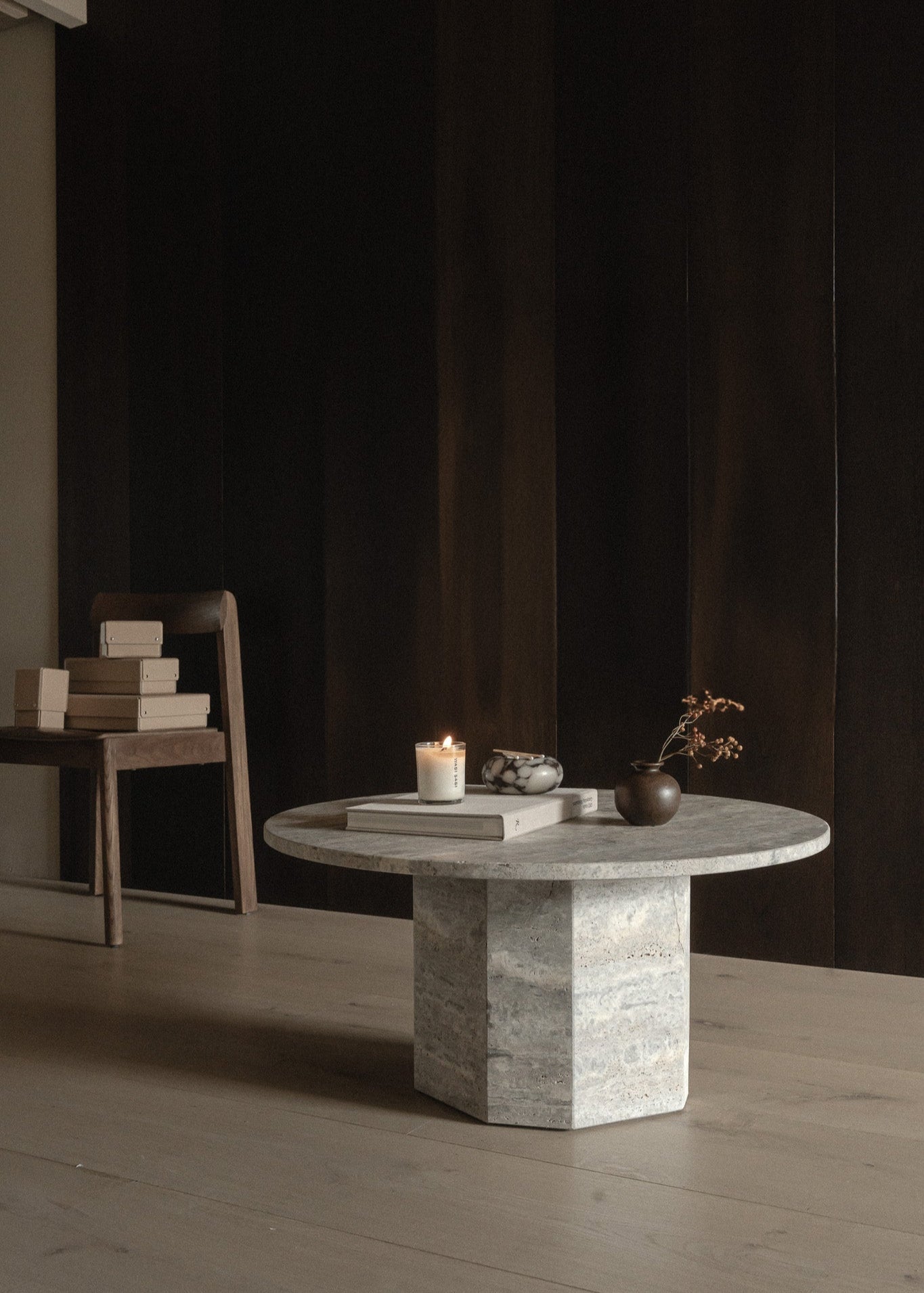 Lago | Travertin silver | Sofabord