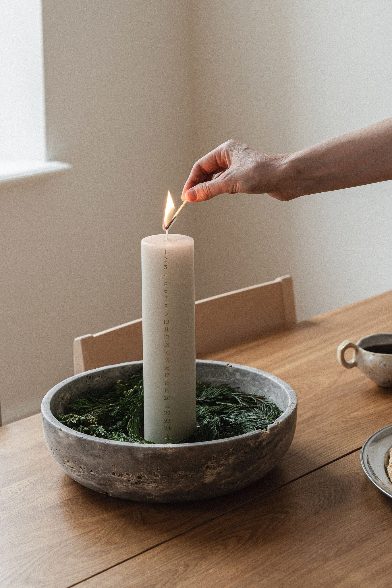 Hyben | Travertine Silver | Bowl| Medium