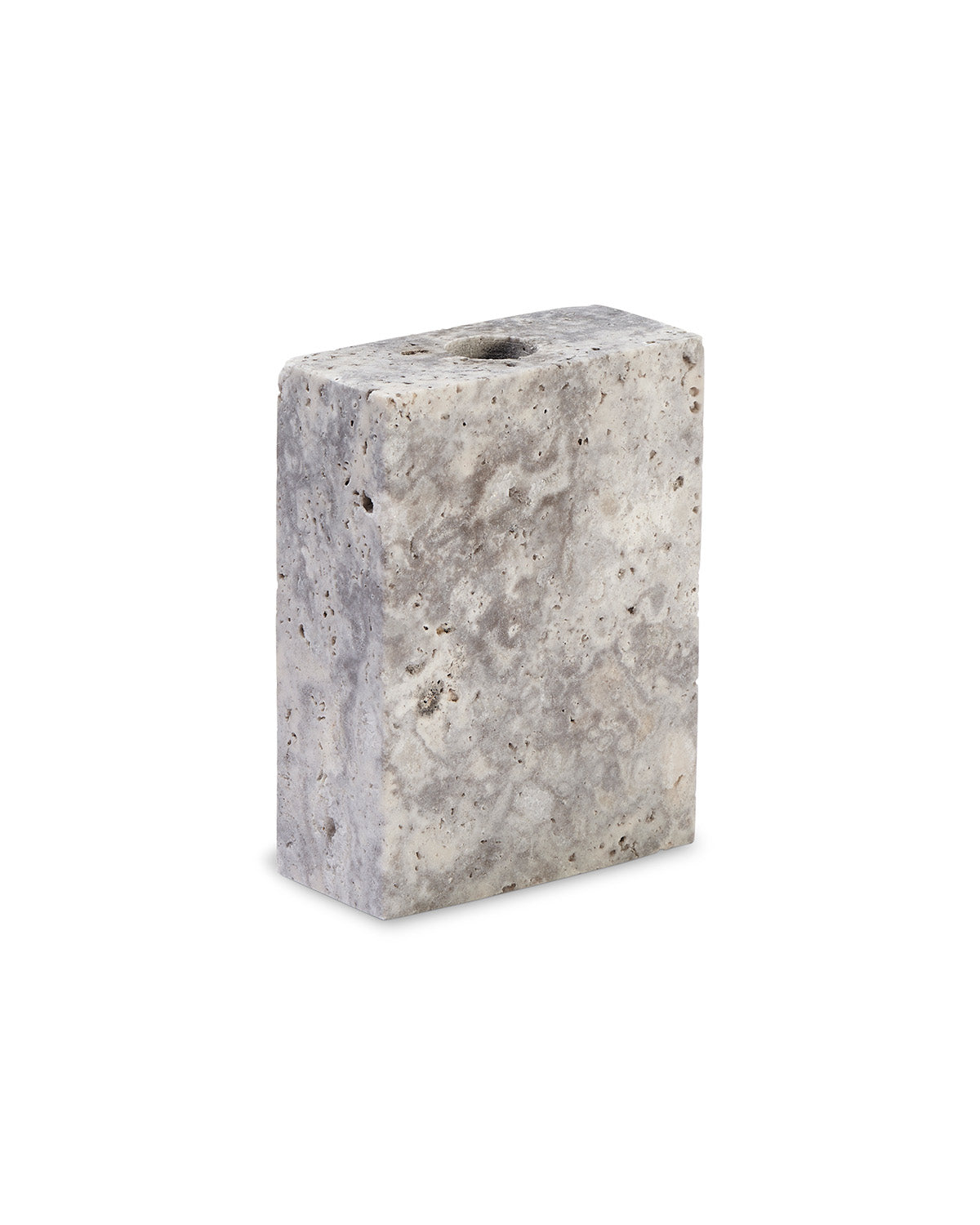 Epode | Travertine Silver | Candle holder one candle