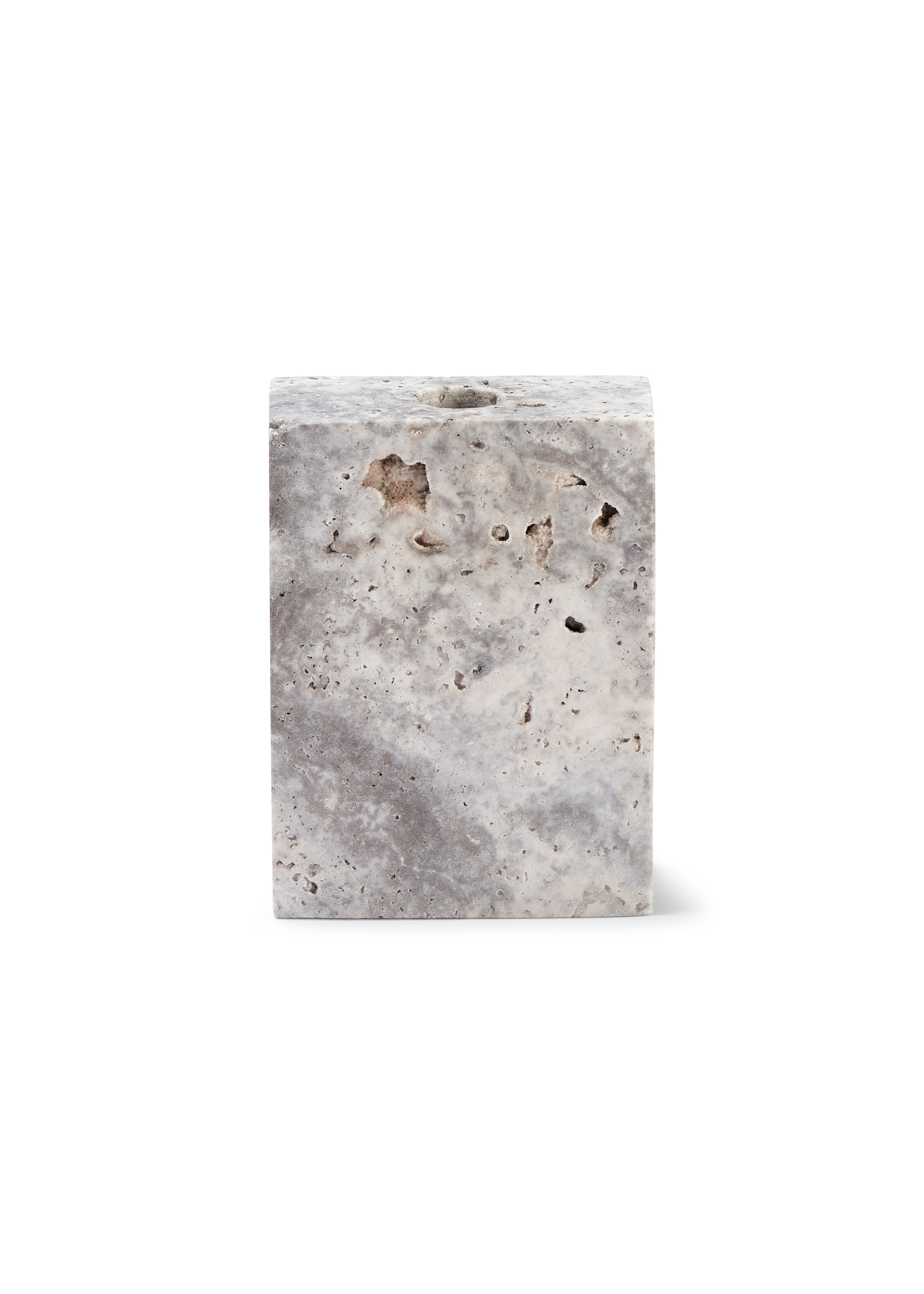 Epode | Travertine Silver | Candleholder one candle