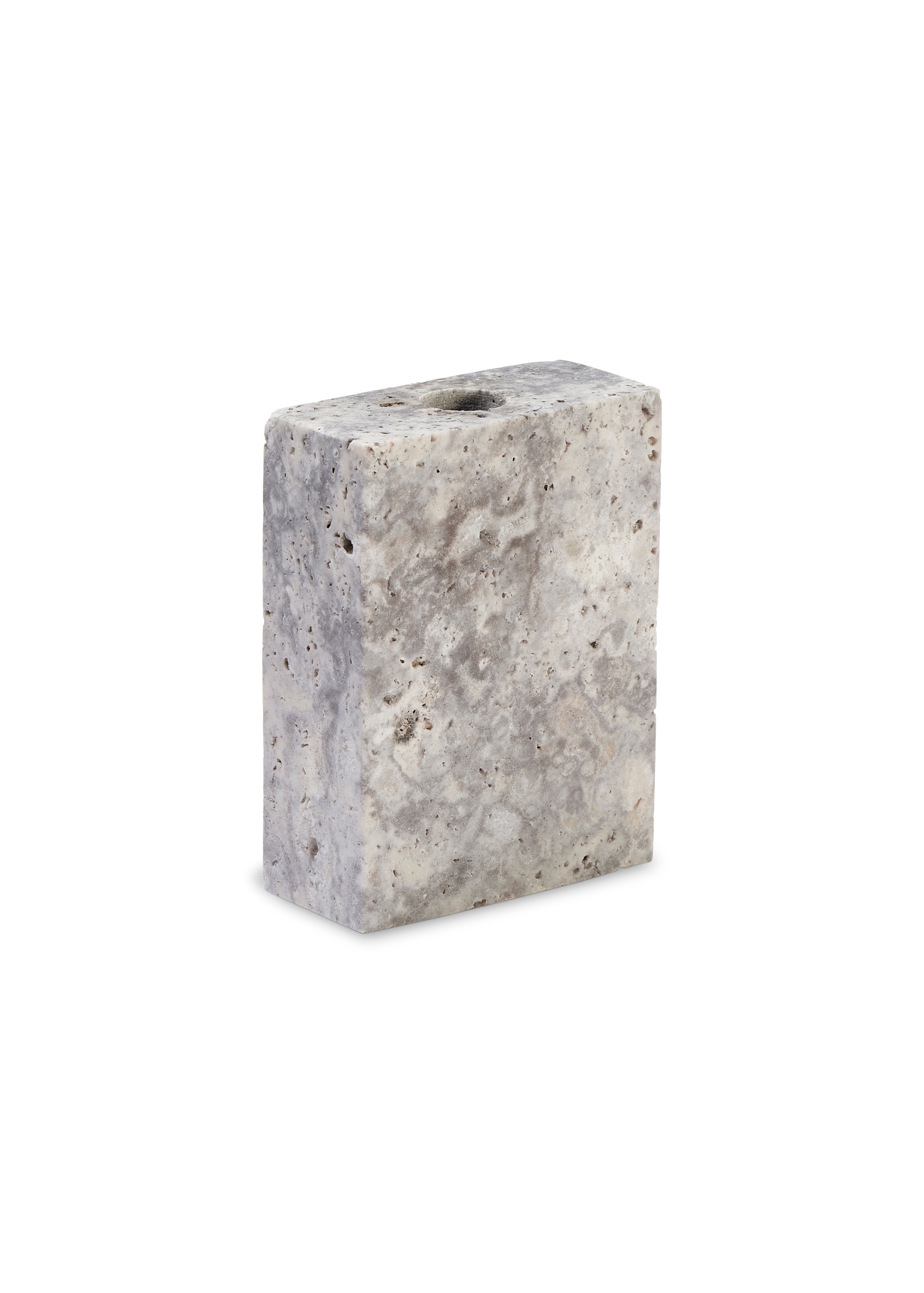 Epode | Travertine Silver | Candleholder one candle